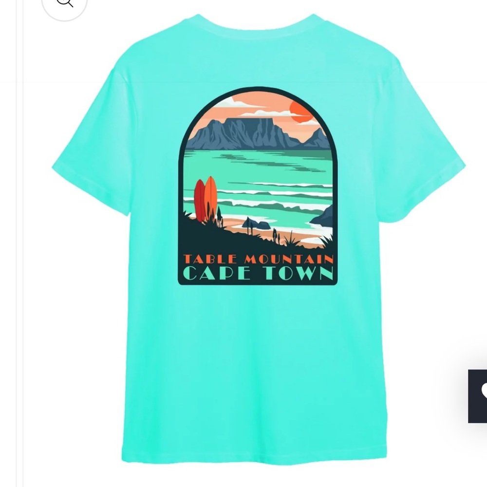 Table Mountain CAPE COD Seafoam Green Short Sleeve Tee